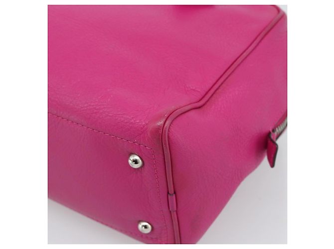 LOEWE Heritage Hand Bag Leather Pink Silver - vue 15