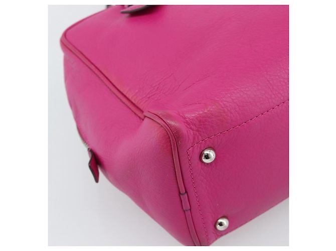 LOEWE Heritage Hand Bag Leather Pink Silver - vue 16
