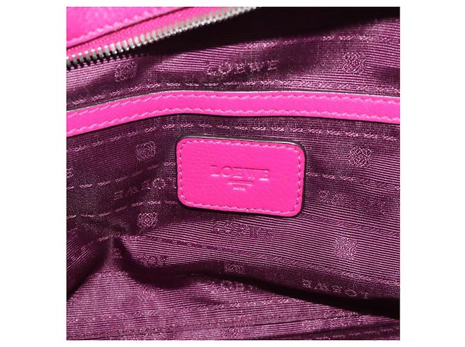 LOEWE Heritage Hand Bag Leather Pink Silver - vue 17