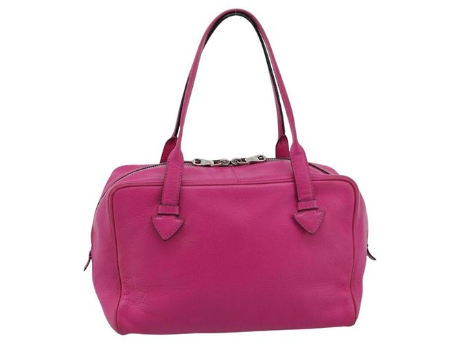 LOEWE Heritage Hand Bag Leather Pink Silver - vue 2