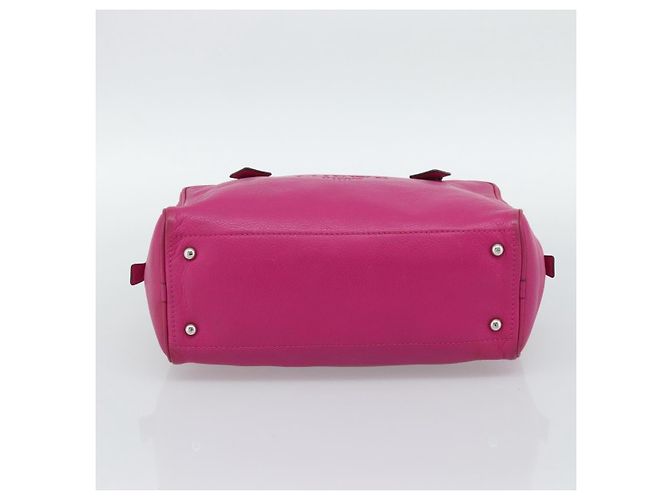 LOEWE Heritage Hand Bag Leather Pink Silver - vue 5
