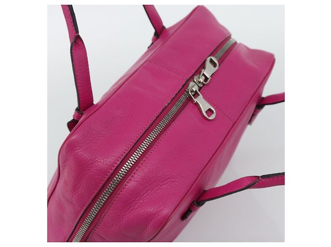 LOEWE Heritage Hand Bag Leather Pink Silver - vue 6