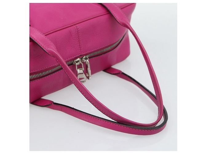 LOEWE Heritage Hand Bag Leather Pink Silver - vue 7