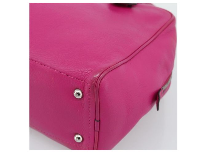 LOEWE Heritage Hand Bag Leather Pink Silver - vue 9