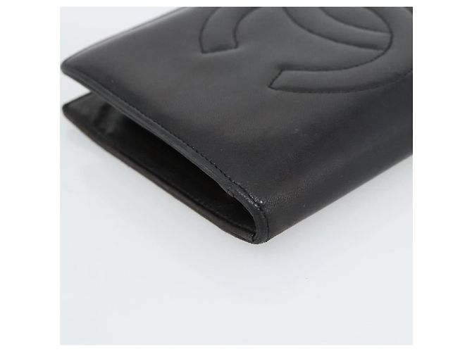 CHANEL COCO Mark Lange Geldbörse Leder Schwarz CC - Ansicht 15