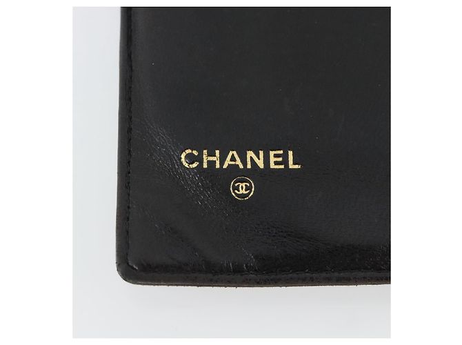 CHANEL COCO Mark Lange Geldbörse Leder Schwarz CC - Ansicht 19