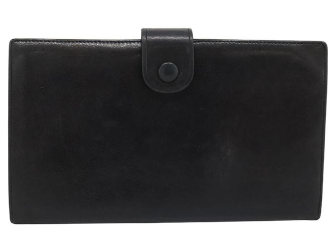 CHANEL COCO Mark Lange Geldbörse Leder Schwarz CC - Ansicht 2