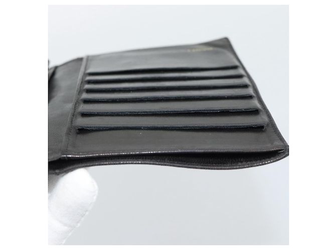 CHANEL COCO Mark Lange Geldbörse Leder Schwarz CC - Ansicht 20