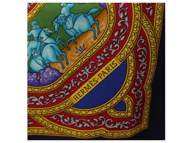 Hermès HERMES Carre 90 Scarf Silk Blue Red - vista 12