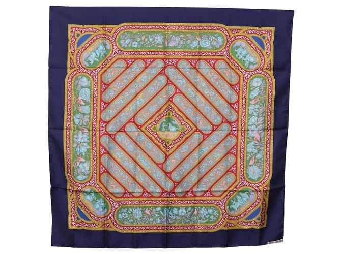 Hermès HERMES Carre 90 Scarf Silk Blue Red - vista 13