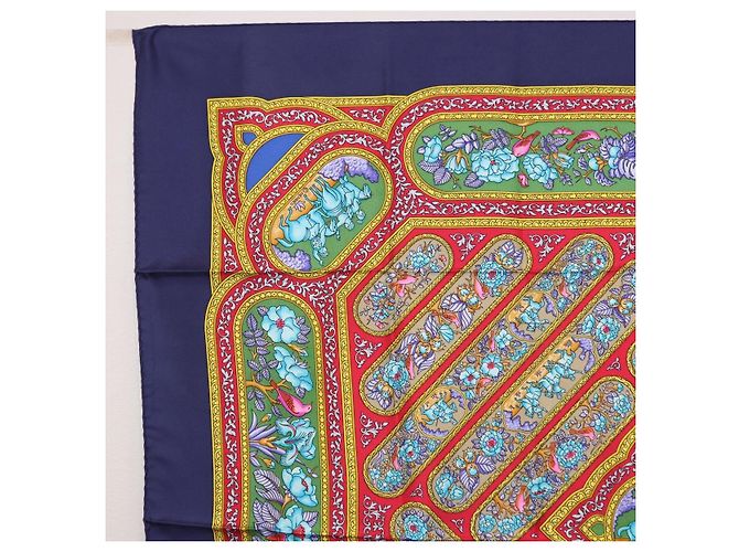 Hermès HERMES Carre 90 Scarf Silk Blue Red - vista 2