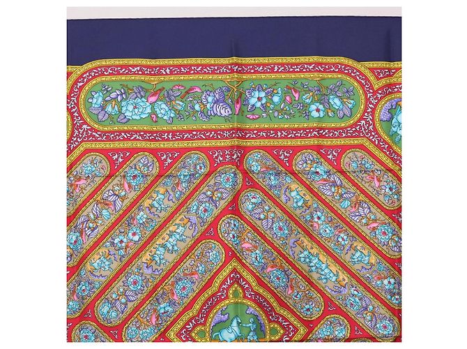 Hermès HERMES Carre 90 Scarf Silk Blue Red - vista 3