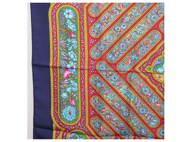 Hermès HERMES Carre 90 Scarf Silk Blue Red - vista 5