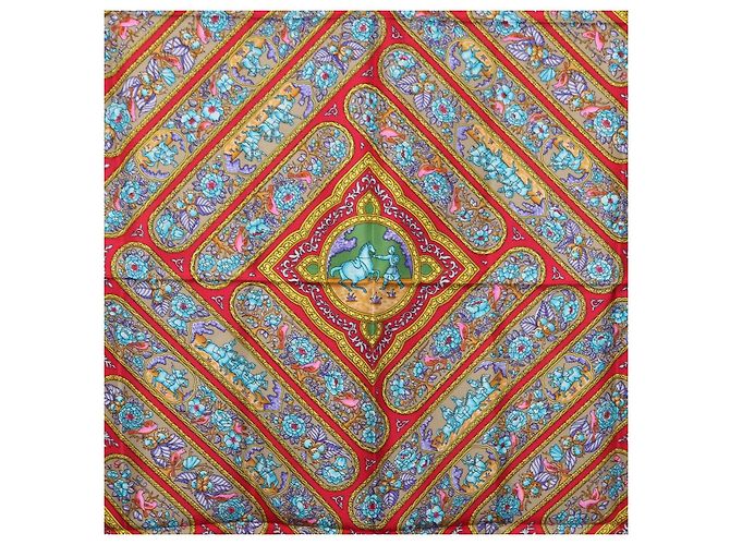 Hermès HERMES Carre 90 Scarf Silk Blue Red - vista 6