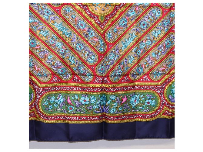 Hermès HERMES Carre 90 Scarf Silk Blue Red - vista 9