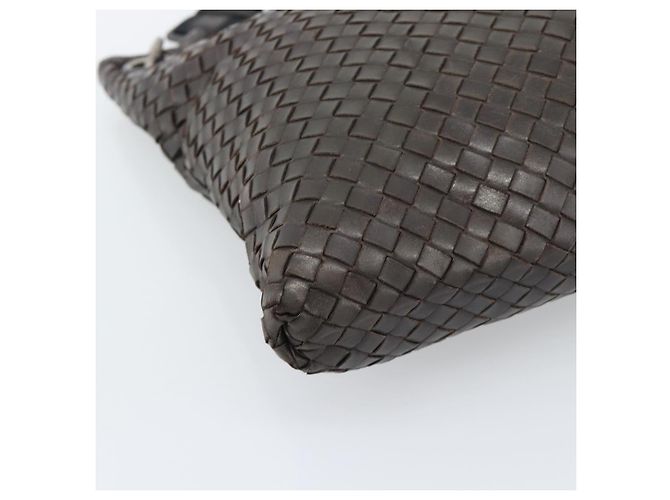 BOTTEGA VENETA INTRECCIATO Shoulder Bag Leather Brown Silver - vista 14