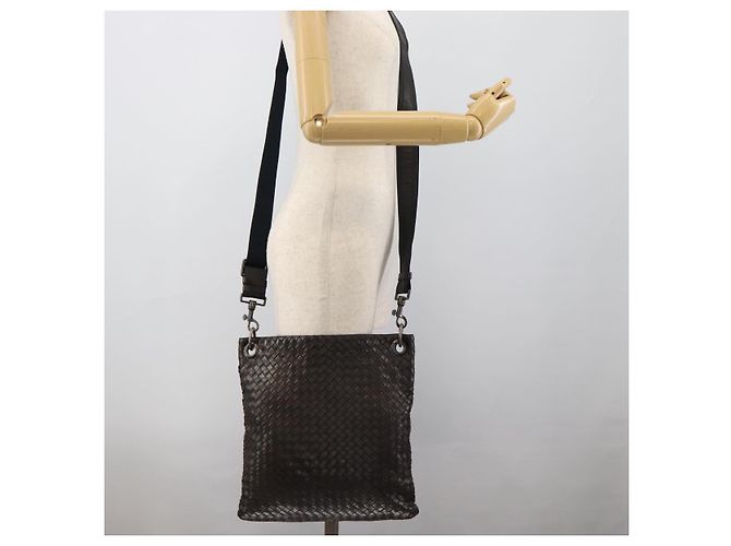 BOTTEGA VENETA INTRECCIATO Shoulder Bag Leather Brown Silver - vista 20