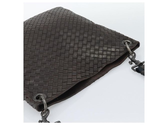 BOTTEGA VENETA INTRECCIATO Shoulder Bag Leather Brown Silver - vista 6