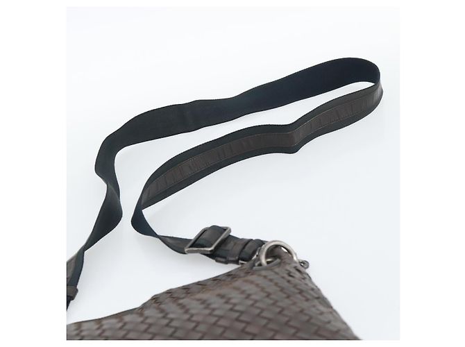 BOTTEGA VENETA INTRECCIATO Shoulder Bag Leather Brown Silver - vista 8