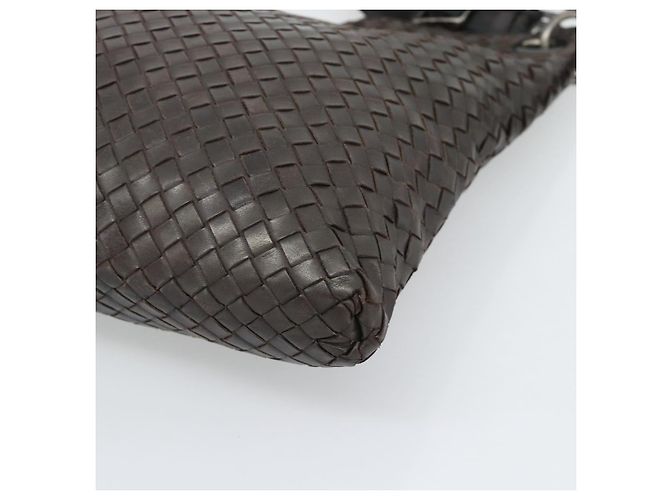 BOTTEGA VENETA INTRECCIATO Shoulder Bag Leather Brown Silver - vista 9