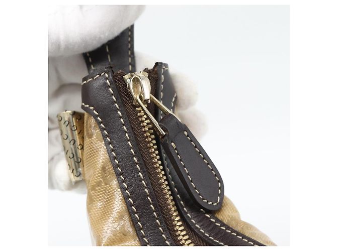 GUCCI GG Crystal Shoulder Bag Coated Canvas Beige Gold 181493 - vista 10