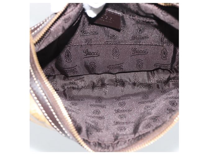 GUCCI GG Crystal Shoulder Bag Coated Canvas Beige Gold 181493 - vista 11