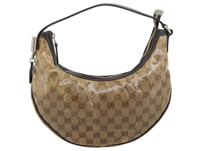 GUCCI GG Crystal Shoulder Bag Coated Canvas Beige Gold 181493 - vista 13