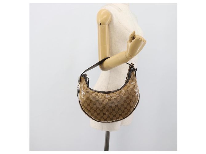 GUCCI GG Crystal Shoulder Bag Coated Canvas Beige Gold 181493 - vista 22