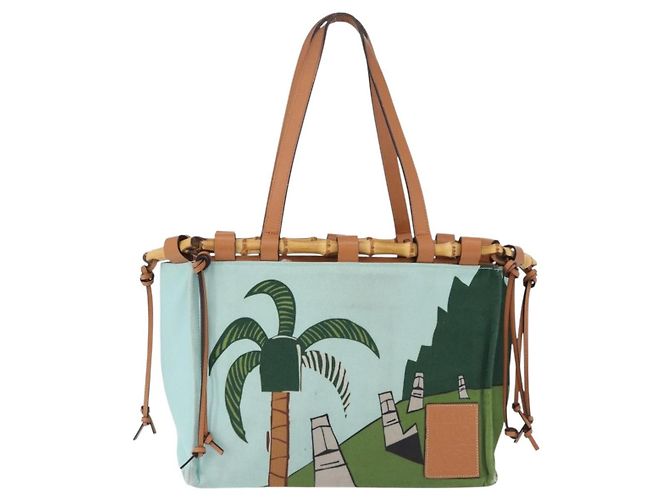 LOEWE KENPRICE cushion Tote Bag Canvas Green Brown - vista 13