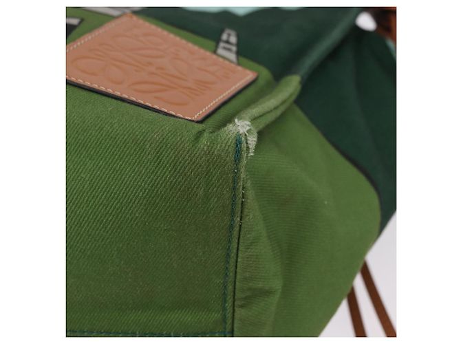 LOEWE KENPRICE cushion Tote Bag Canvas Green Brown - vista 14