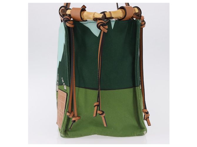 LOEWE KENPRICE cushion Tote Bag Canvas Green Brown - vista 4
