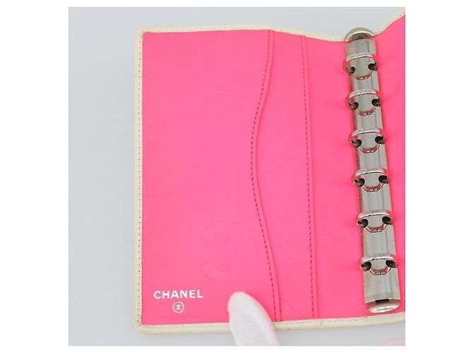CHANEL Cambon Line Day Planner Cover Leather Black Silver CC - vista 19