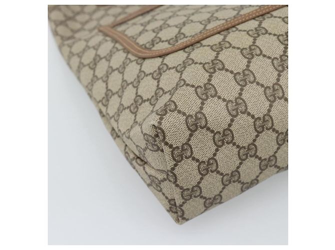 GUCCI GG Supreme Web Sherry Line Tote Bag PVC Beige Gold - vista 14