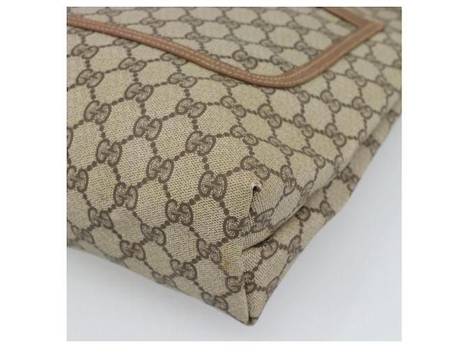GUCCI GG Supreme Web Sherry Line Tote Bag PVC Beige Gold - vista 9