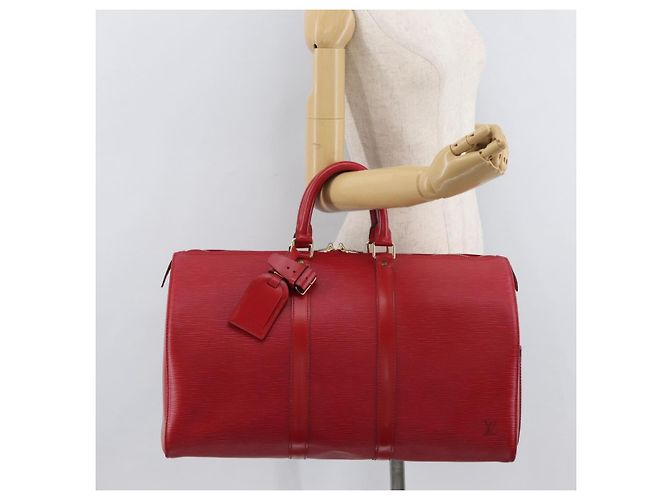 LOUIS VUITTON Epi Keepall 45 Boston Bag Red M42977 LV - vista 23