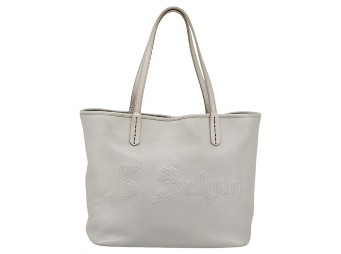 Bulgari BVLGARI Tote Bag Leder Grau Gold - Ansicht 13