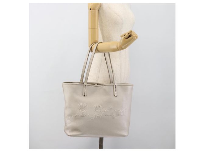 Bulgari BVLGARI Tote Bag Leder Grau Gold - Ansicht 21