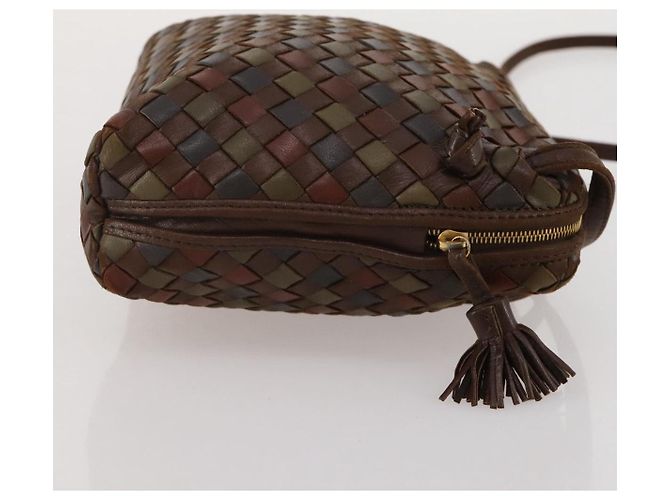 BOTTEGA VENETA INTRECCIATO Shoulder Bag Leather Brown Gold - vista 3