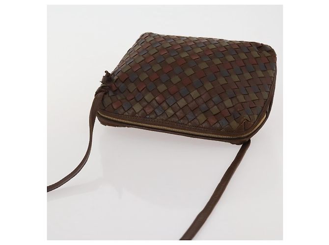 BOTTEGA VENETA INTRECCIATO Shoulder Bag Leather Brown Gold - vista 6
