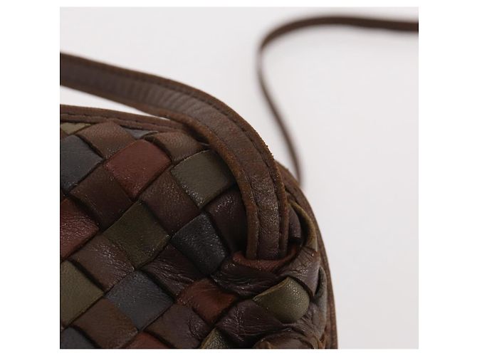 BOTTEGA VENETA INTRECCIATO Shoulder Bag Leather Brown Gold - vista 8