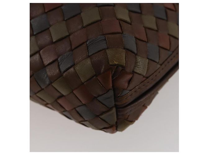 BOTTEGA VENETA INTRECCIATO Shoulder Bag Leather Brown Gold - vista 9