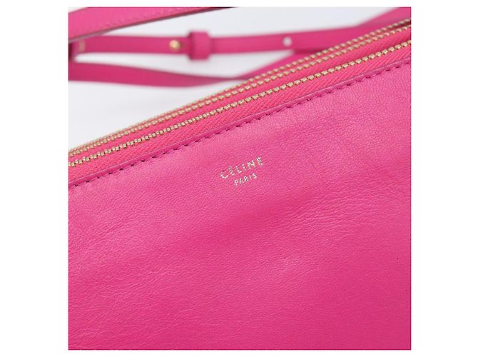 Céline CELINE Trio Shoulder Bag Cuir Rose Ton Or - vue 18
