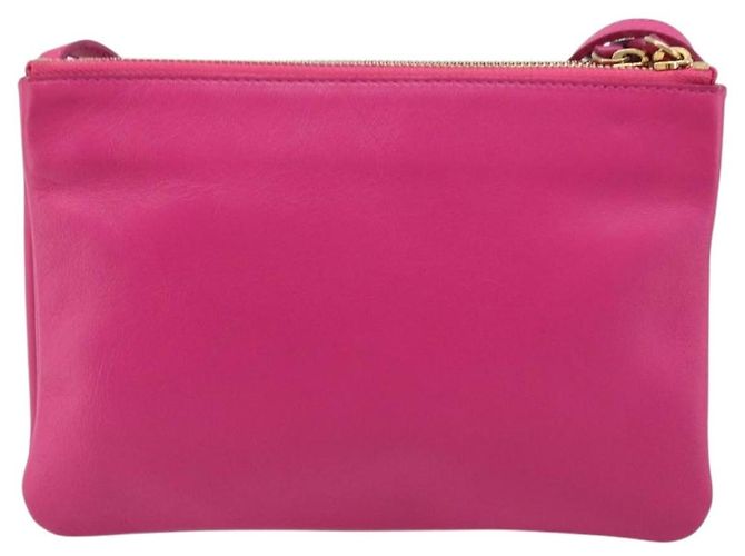 Céline CELINE Trio Shoulder Bag Cuir Rose Ton Or - vue 2