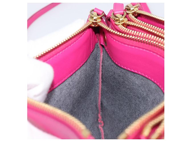 Céline CELINE Trio Shoulder Bag Cuir Rose Ton Or - vue 20