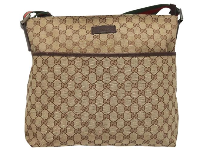 GUCCI GG Canvas Web Sherry Line Shoulder Bag Beige Green Red 189751 - vista 13