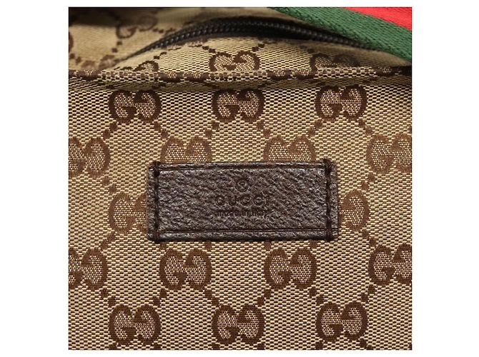 GUCCI GG Canvas Web Sherry Line Shoulder Bag Beige Green Red 189751 - vista 18