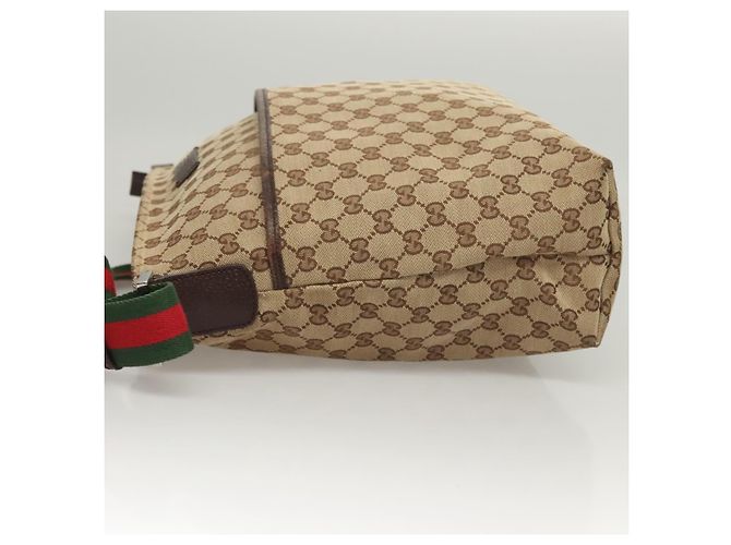 GUCCI GG Canvas Web Sherry Line Shoulder Bag Beige Green Red 189751 - vista 4