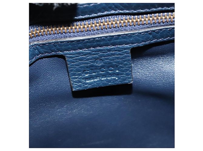 GUCCI Shoulder Bag Leather Blue Gold 338985 - vista 18