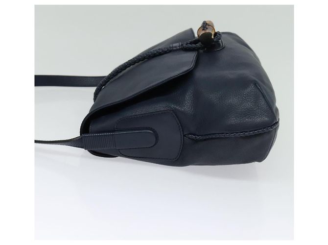 GUCCI Shoulder Bag Leather Blue Gold 338985 - vista 3