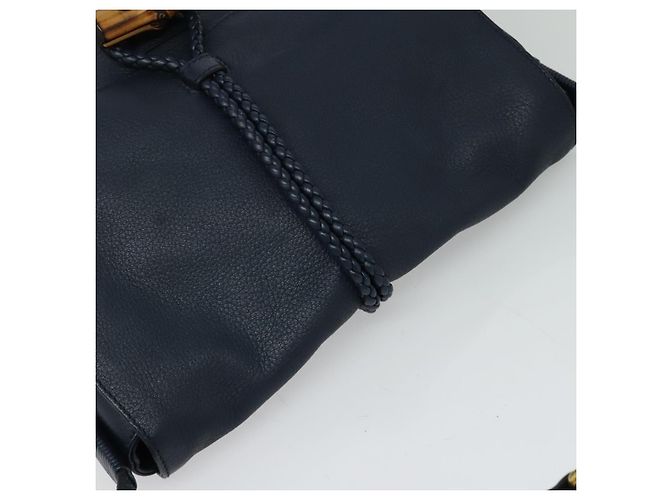 GUCCI Shoulder Bag Leather Blue Gold 338985 - vista 6